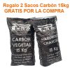 Carbon vegetal 15kg 2 bolsas PIRA HORNOS de regalo por la compra de horno pira