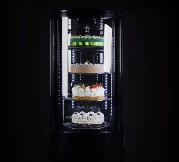 VITRINA PASTELERA REFRIGERDA REDONDA NEGRA. (BEBIDAS, POSTRES Y LÁCTEOS.) - Imagen 3