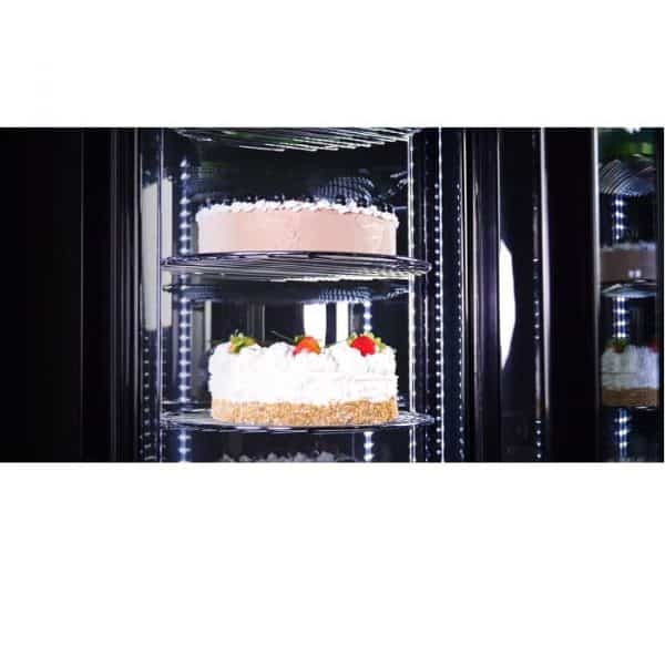 VITRINA PASTELERA REFRIGERDA REDONDA NEGRA. (BEBIDAS, POSTRES Y LÁCTEOS.) - Imagen 4