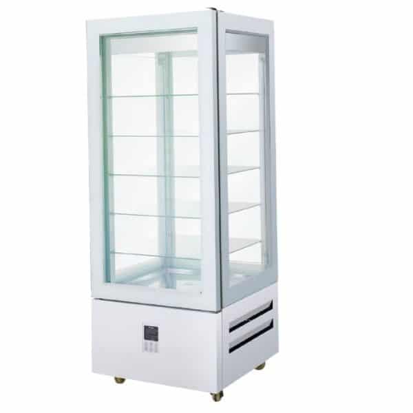 Vitrina Expositora Congelación 4 Caras De Cristal Para Pastelería Y Heladería